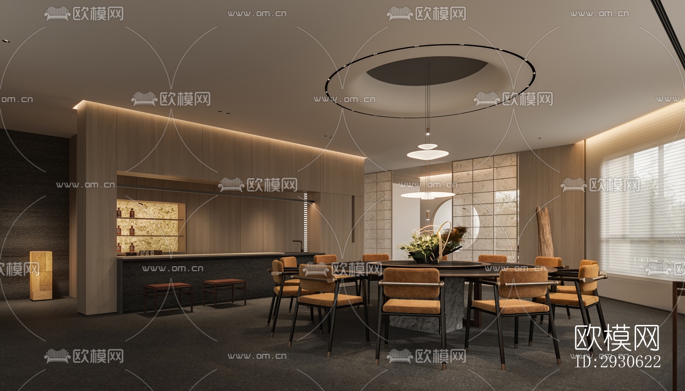 新中式酒店民宿效果图下载（渲染图6）