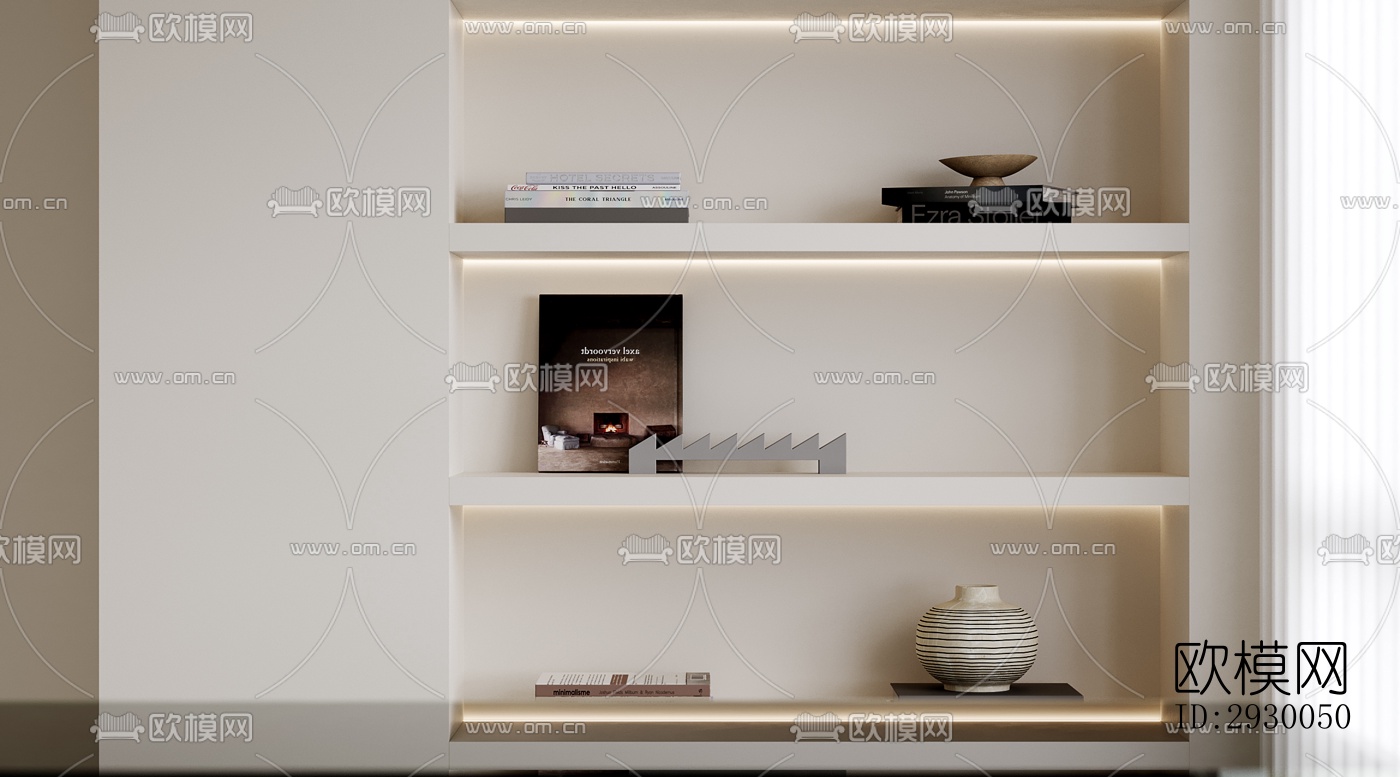 奶油风展览展厅效果图下载（渲染图12）