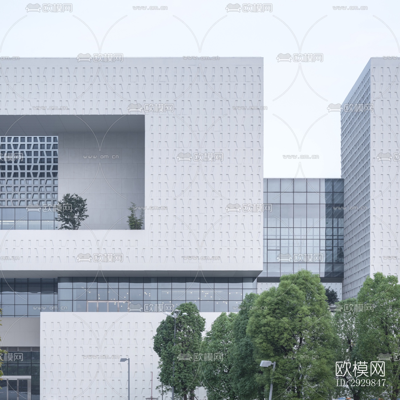 现代文体建筑效果图下载（渲染图3）