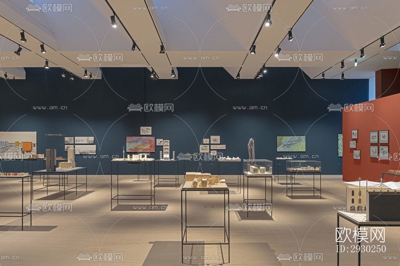 现代展览展厅效果图下载（渲染图4）