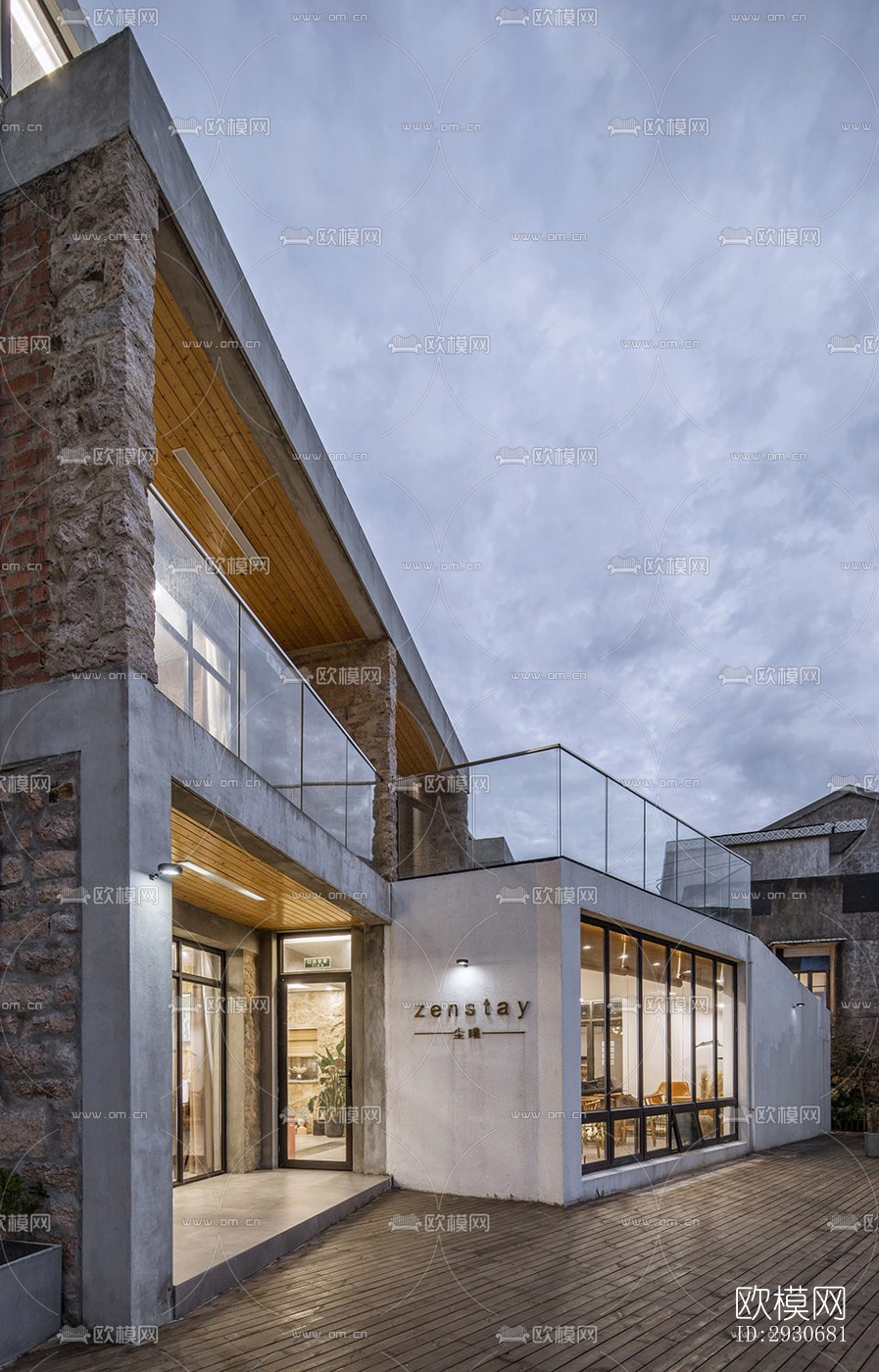 现代酒店民宿效果图下载（渲染图17）