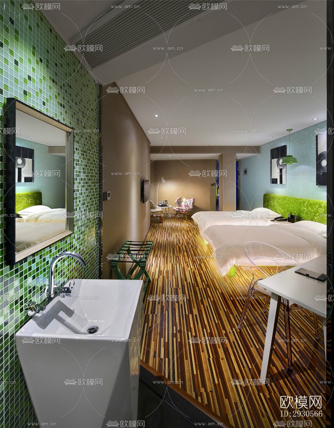 后现代酒店民宿效果图下载（渲染图1）