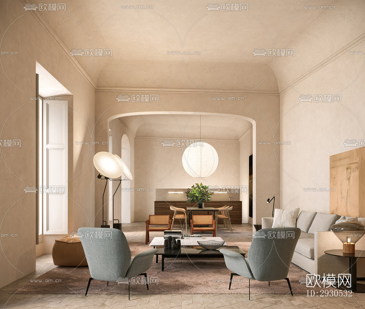 侘寂酒店民宿效果图下载（渲染图1）