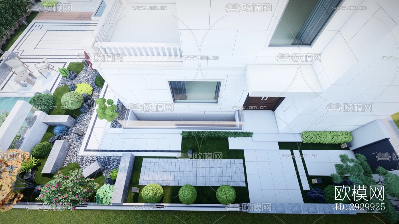 新中式居住景观效果图下载（渲染图14）