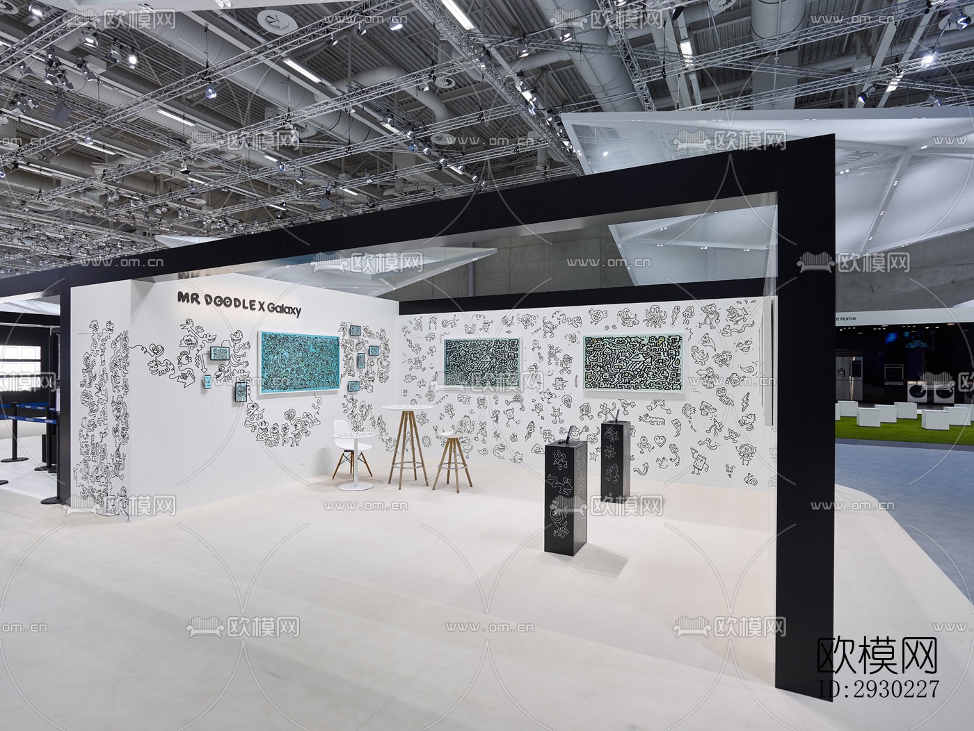 现代展览展厅效果图下载（渲染图3）