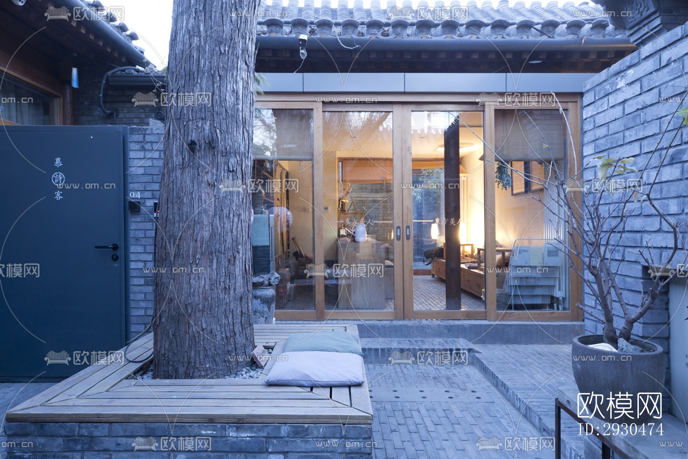 中式酒店民宿效果图下载（渲染图6）