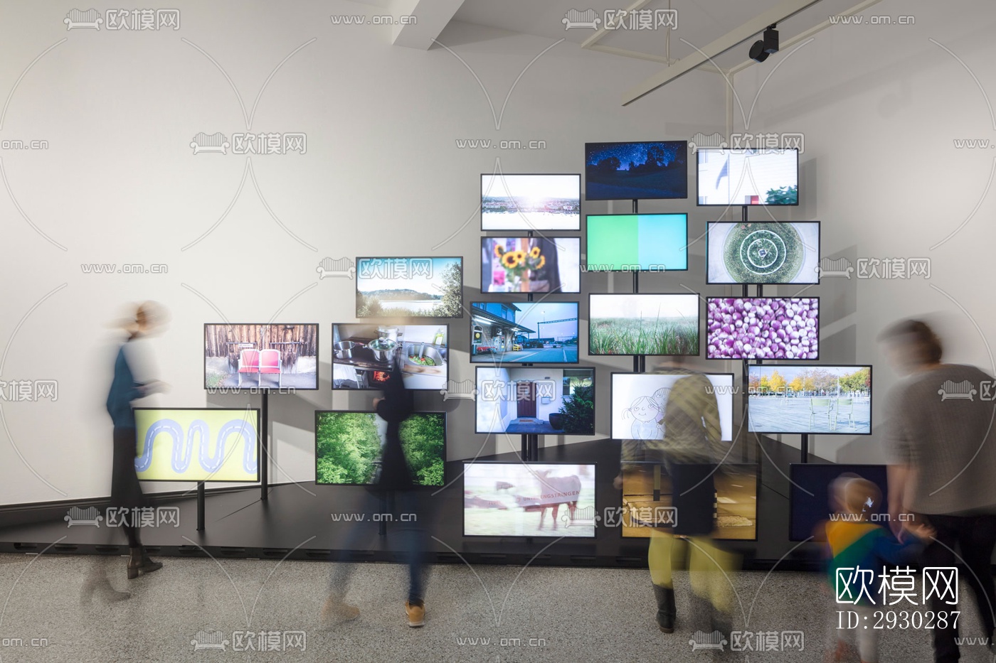 现代展览展厅效果图下载（渲染图1）