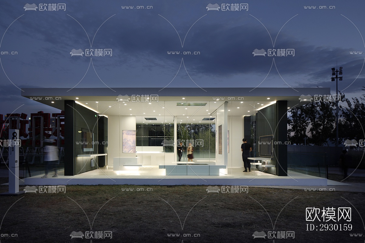 现代展览展厅效果图下载（渲染图7）