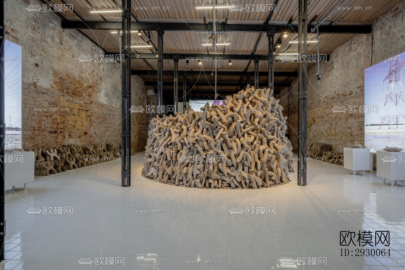 工业风展览展厅效果图下载（渲染图7）