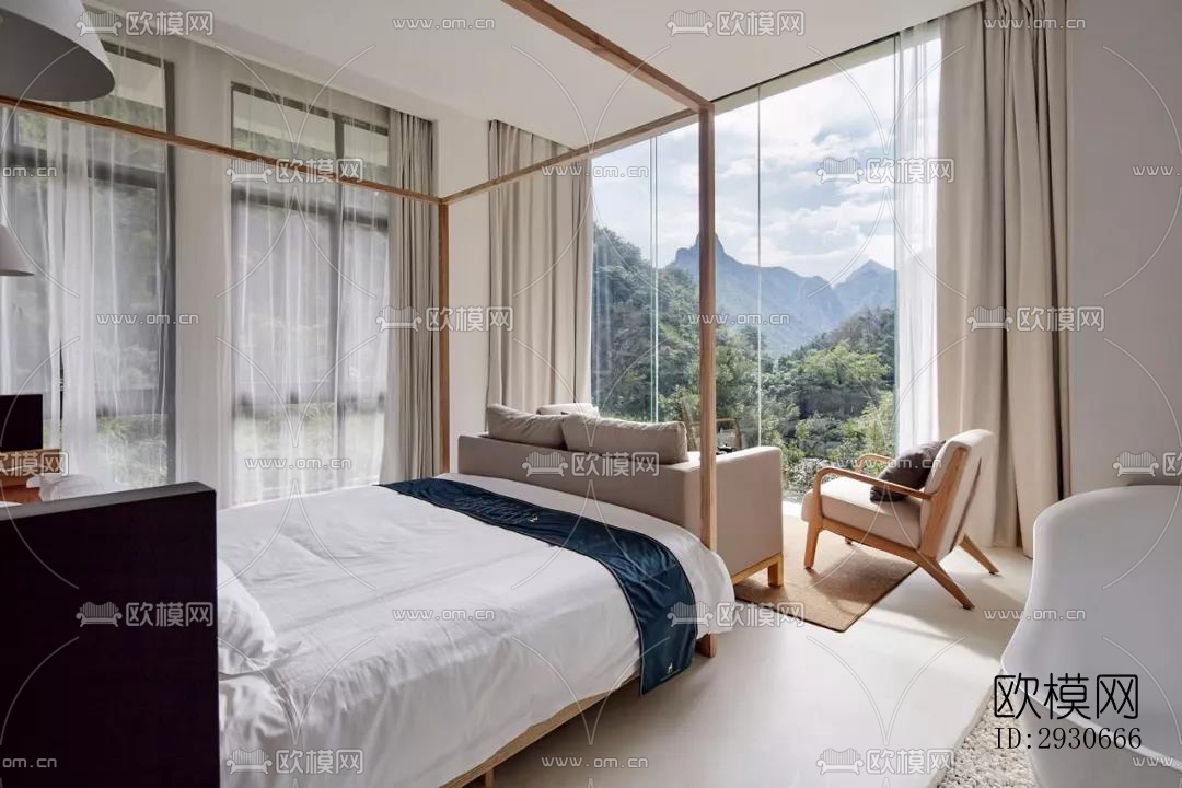 现代酒店民宿效果图下载（渲染图5）