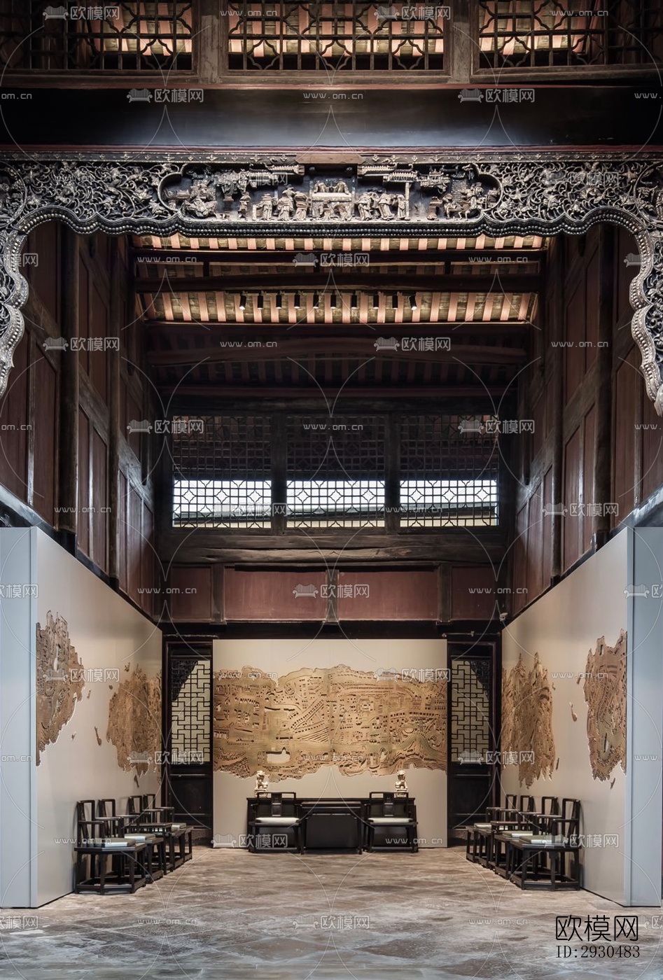 中式酒店民宿效果图下载（渲染图8）