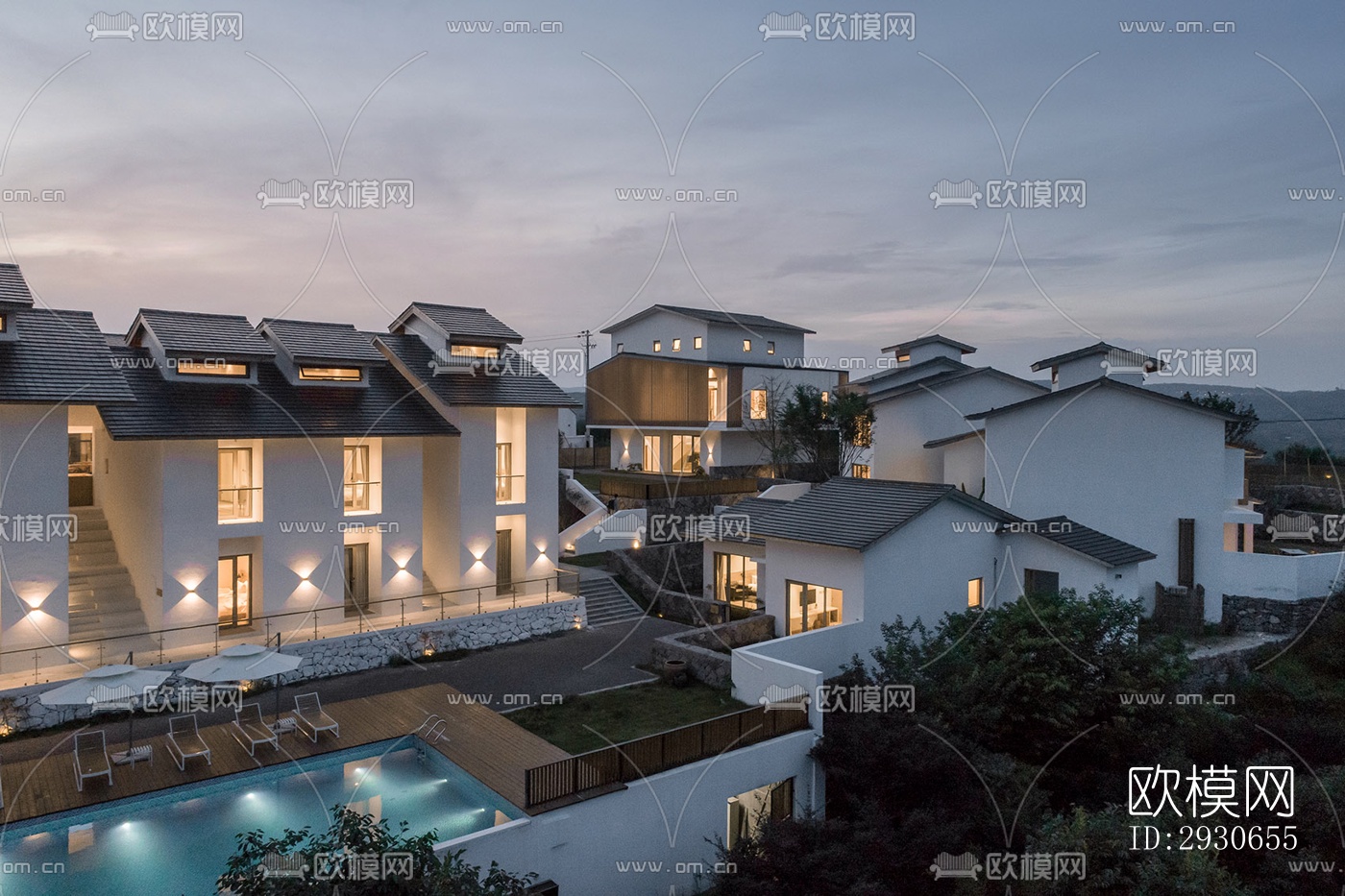 现代酒店民宿效果图下载（渲染图2）