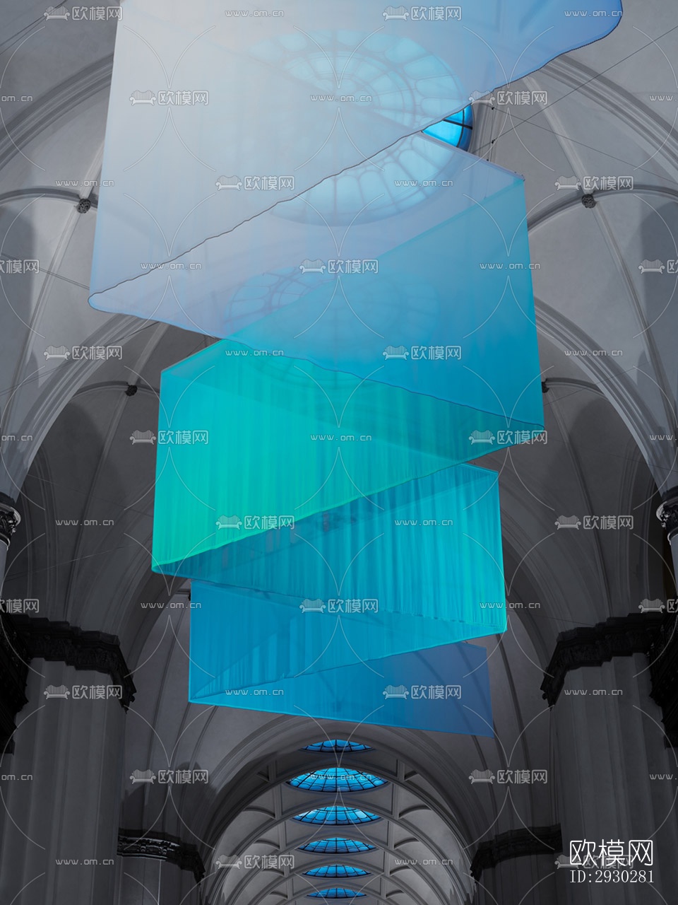 现代展览展厅效果图下载（渲染图4）