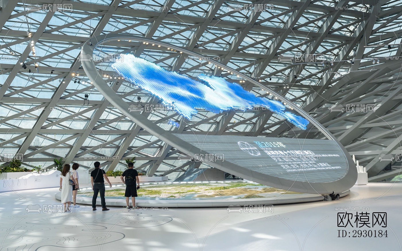 现代展览展厅效果图下载（渲染图2）