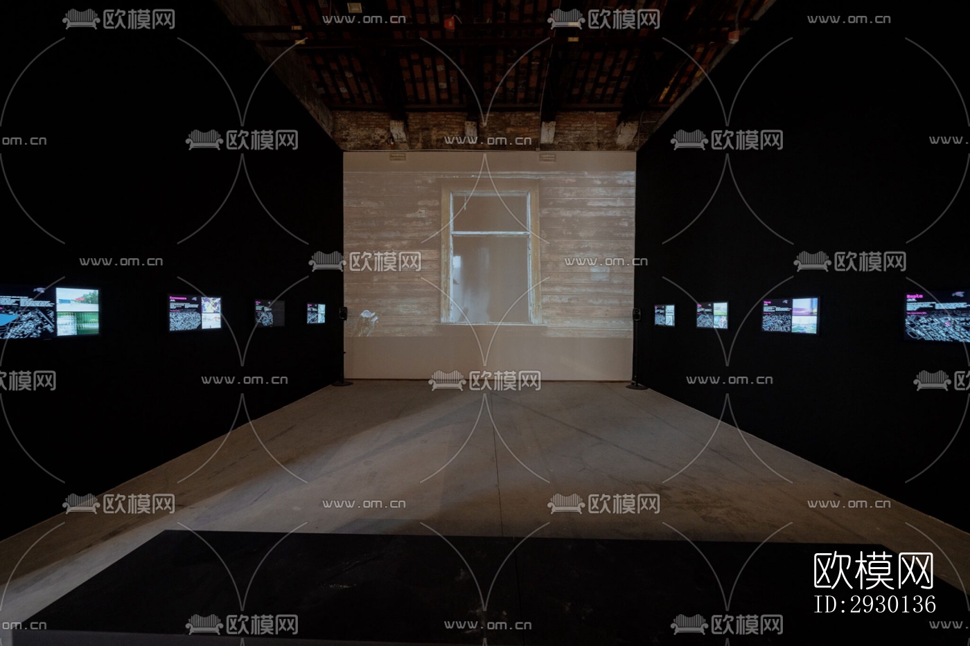 现代展览展厅效果图下载（渲染图1）