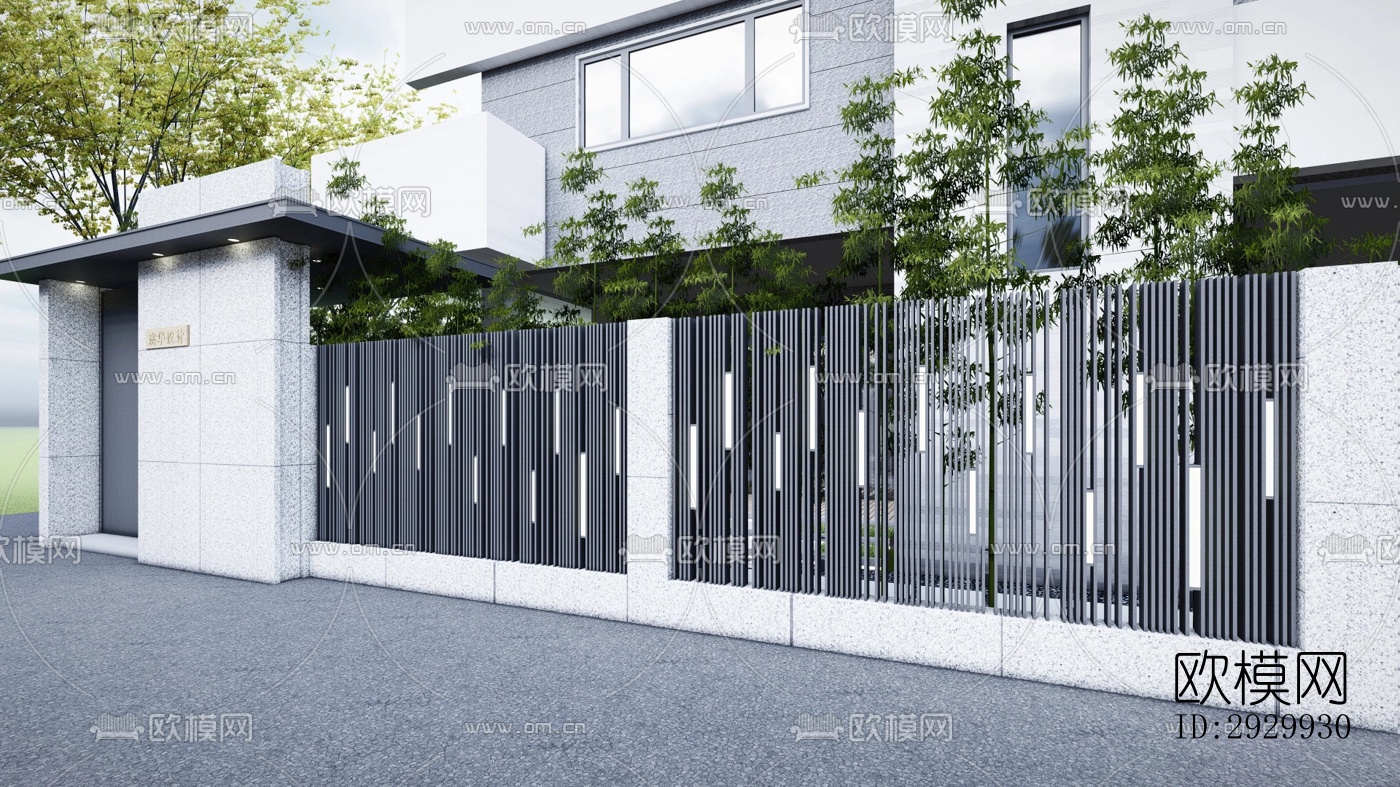 新中式居住景观效果图下载（渲染图1）