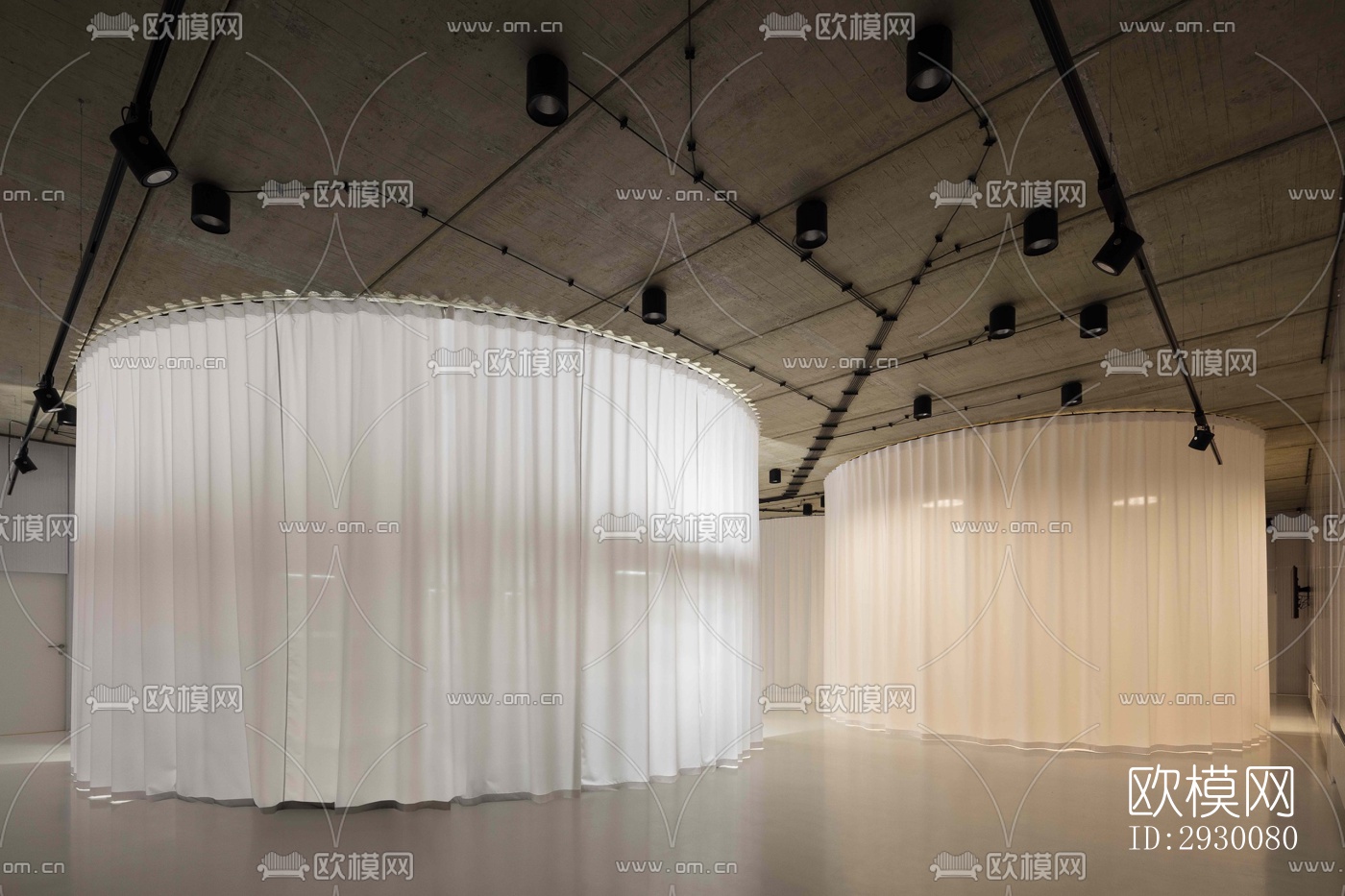 工业风展览展厅效果图下载（渲染图2）