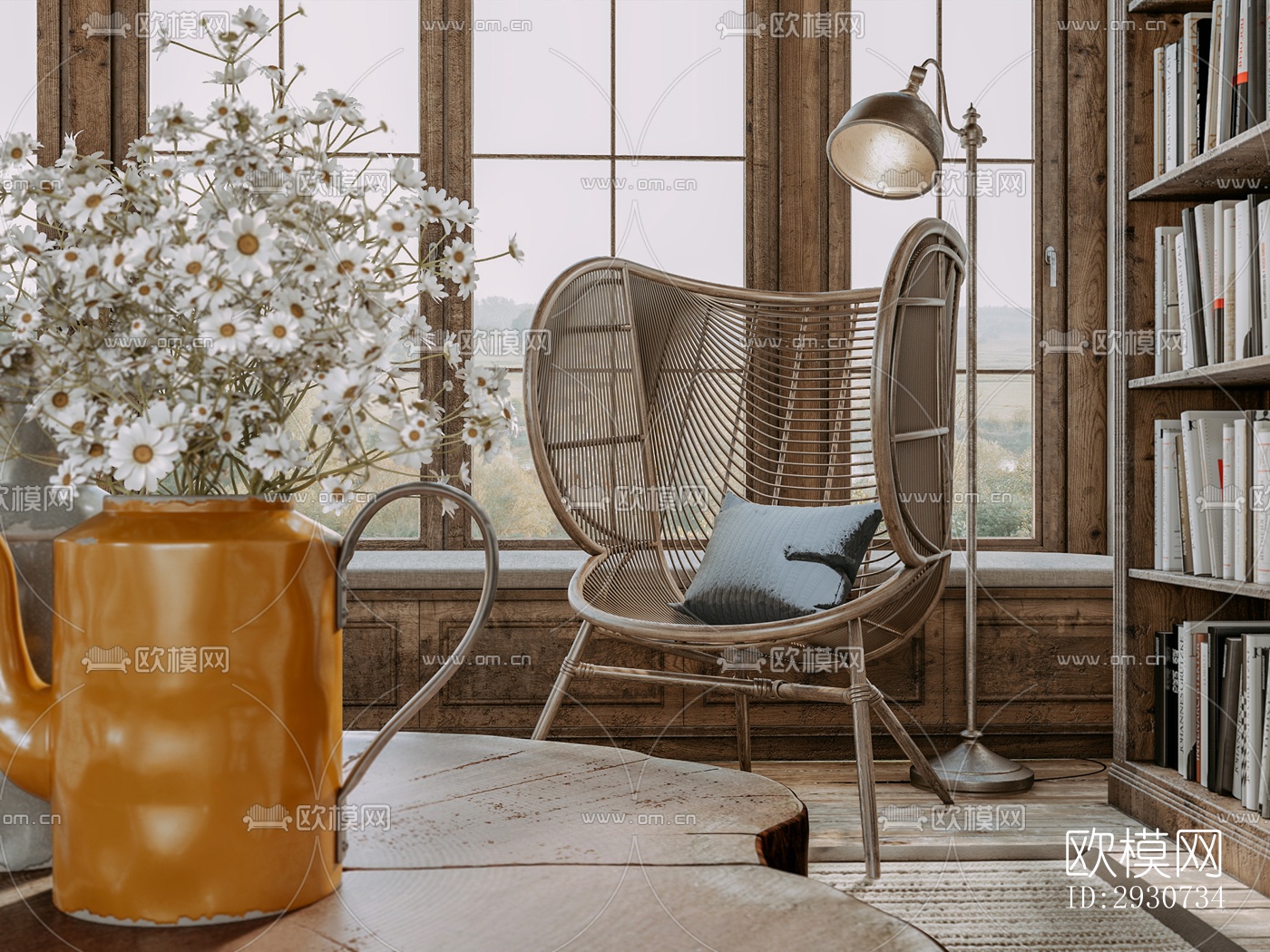 美式酒店民宿效果图下载（渲染图5）