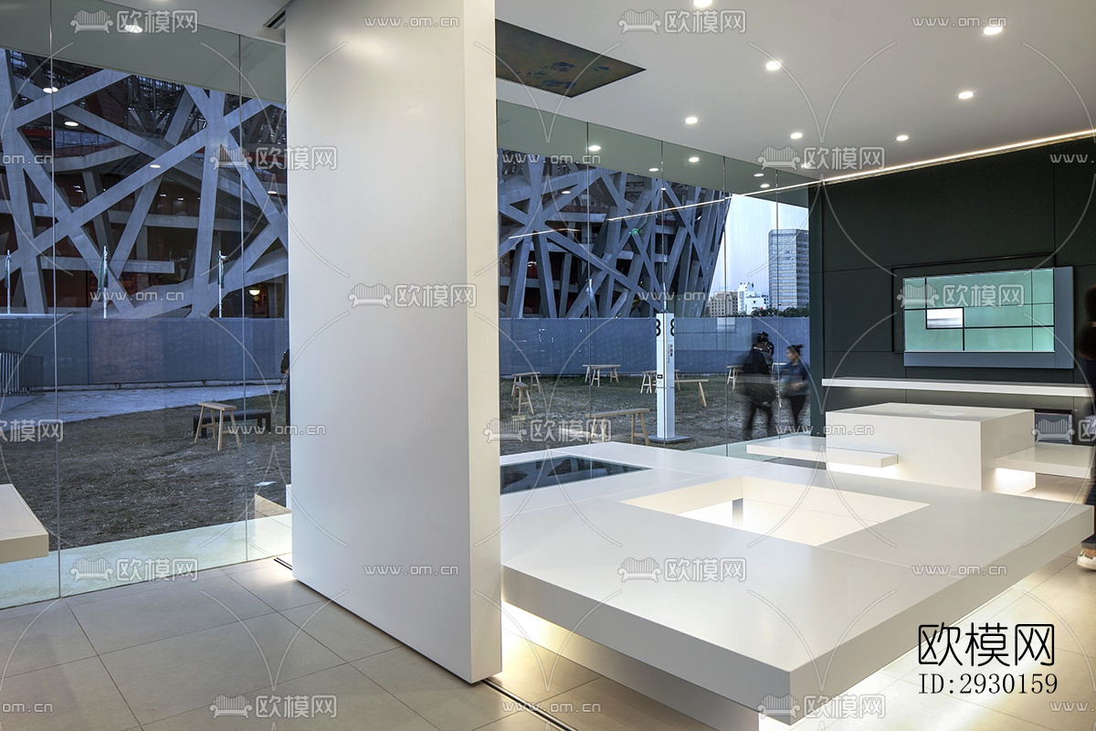 现代展览展厅效果图下载（渲染图4）