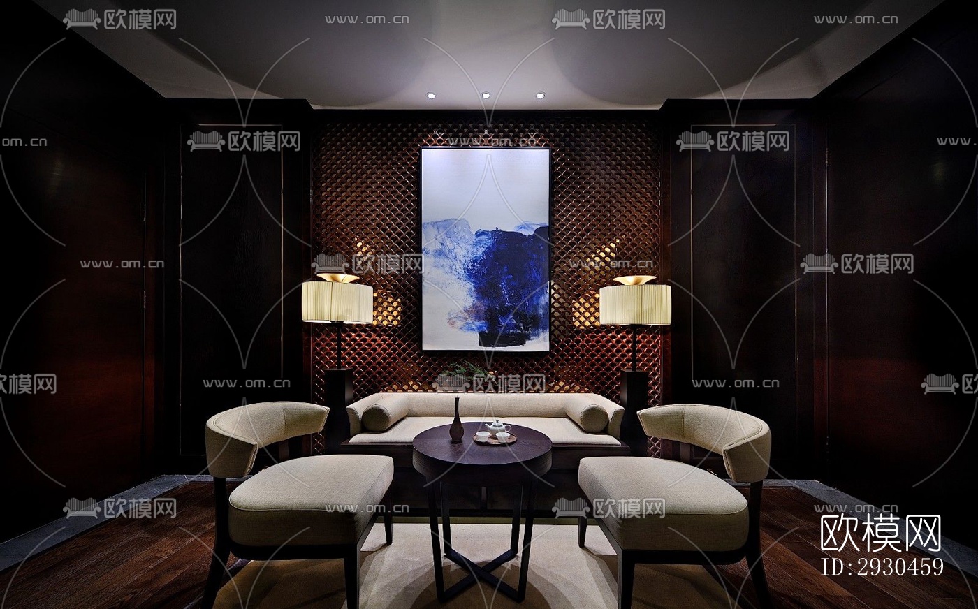 中式酒店民宿效果图下载（渲染图11）