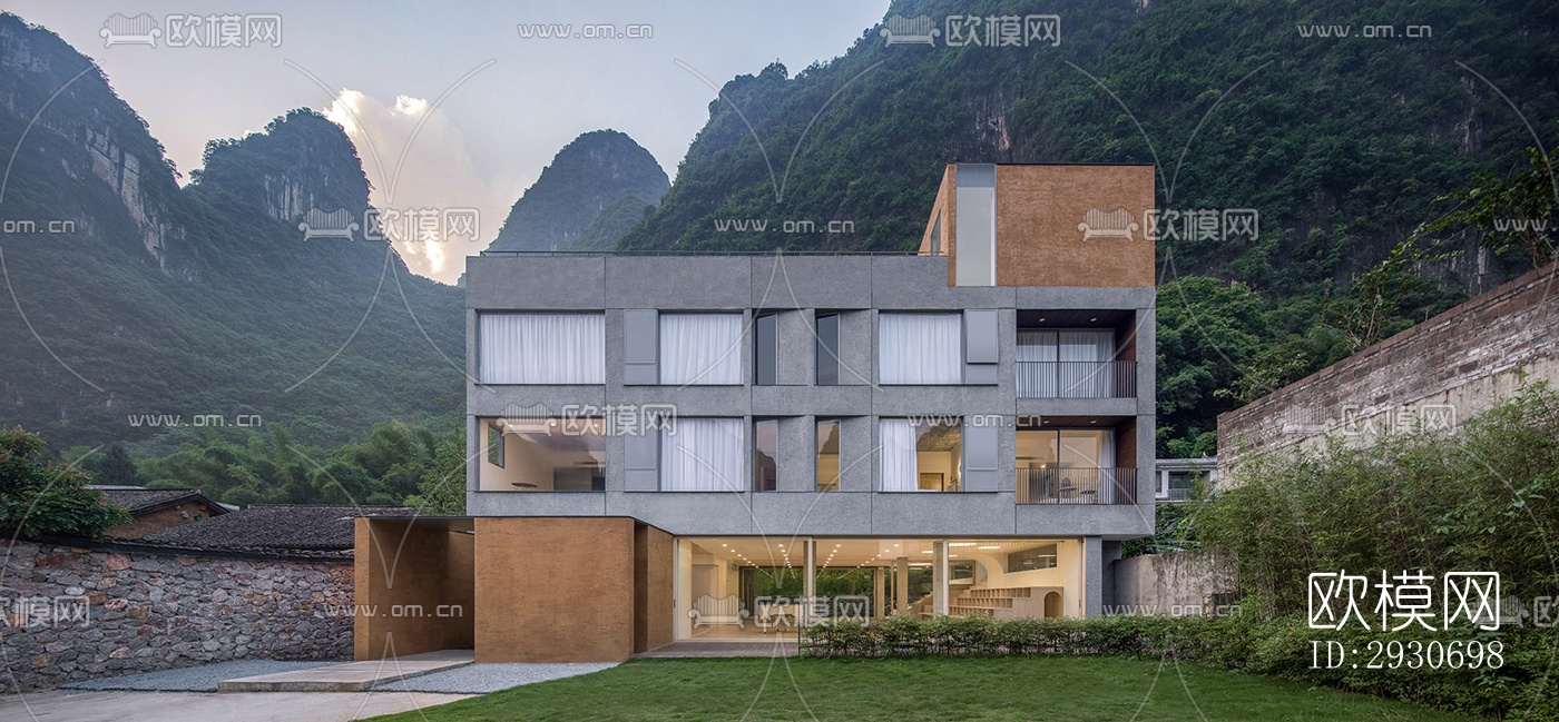 现代酒店民宿效果图下载（渲染图8）