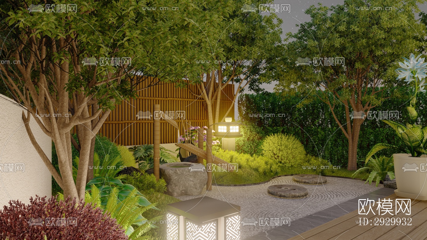 日式居住景观效果图下载（渲染图3）