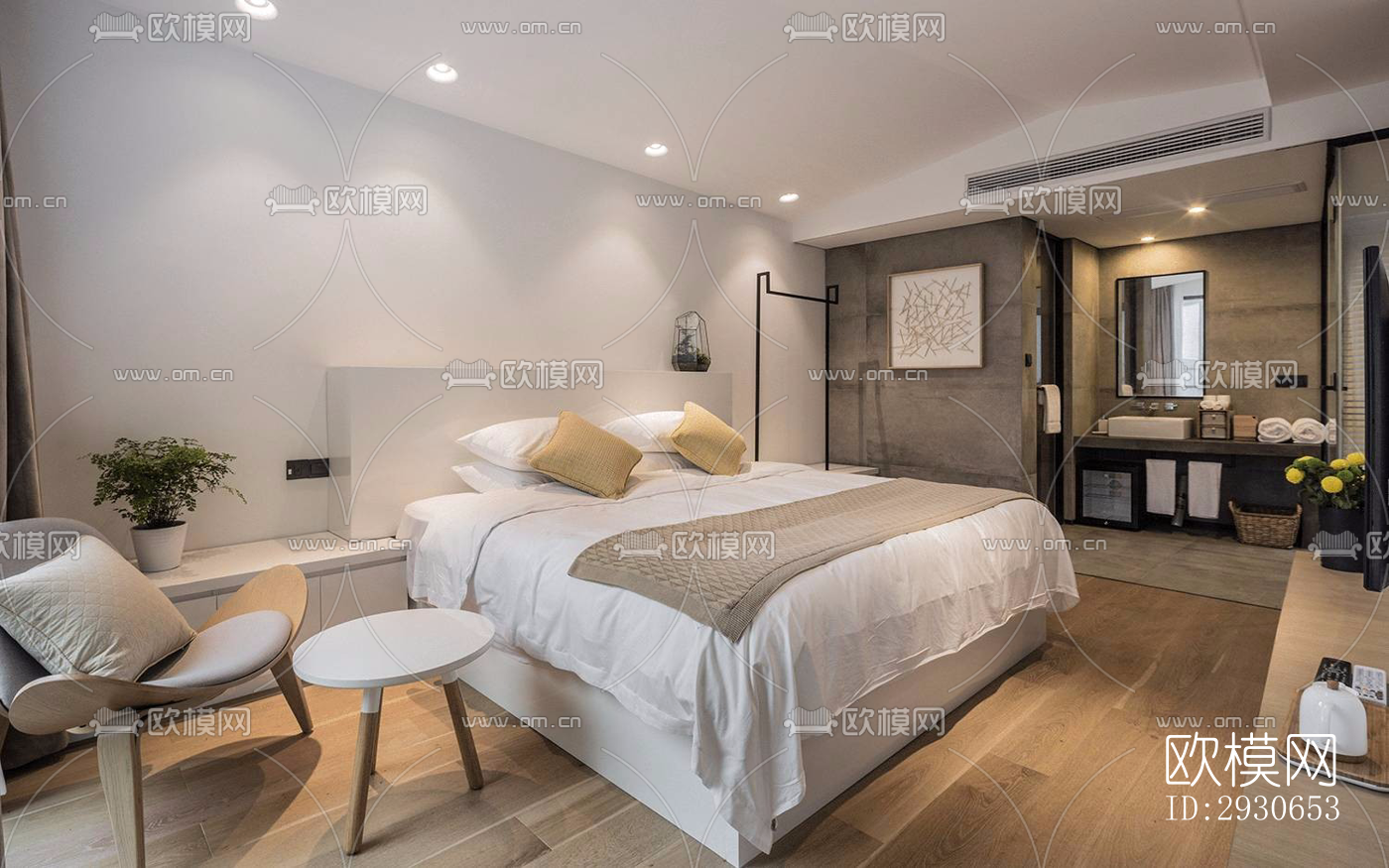 现代酒店民宿效果图下载（渲染图11）