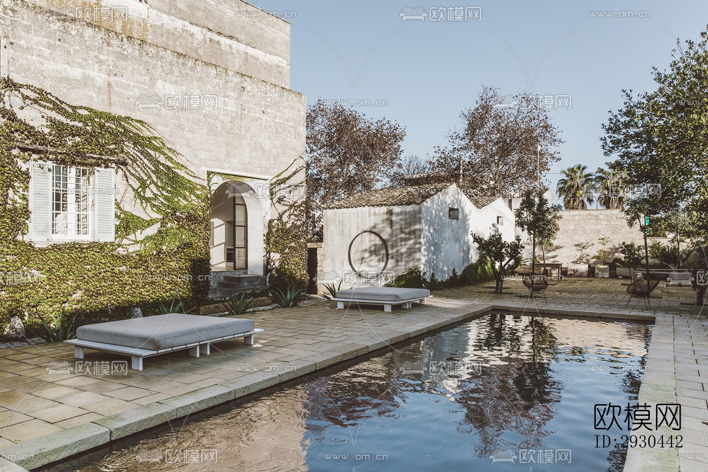 中古风酒店民宿效果图下载（渲染图1）