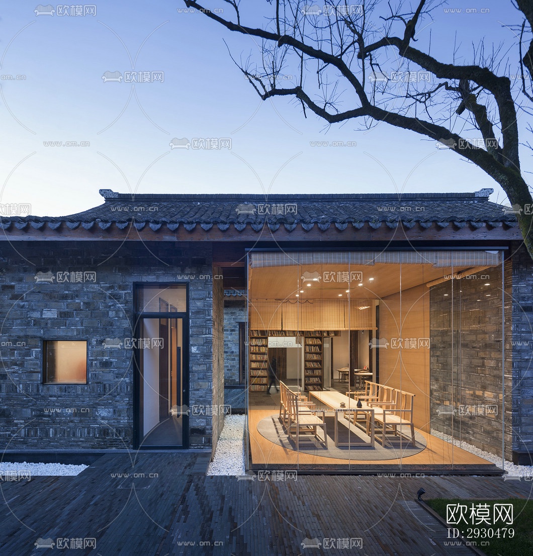 中式酒店民宿效果图下载（渲染图11）