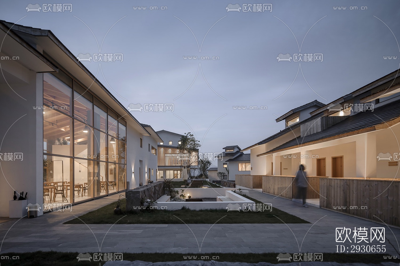 现代酒店民宿效果图下载（渲染图5）