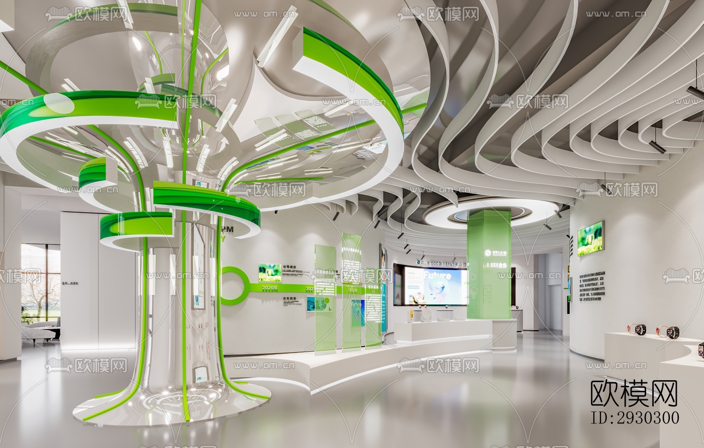 现代展览展厅效果图下载（渲染图3）