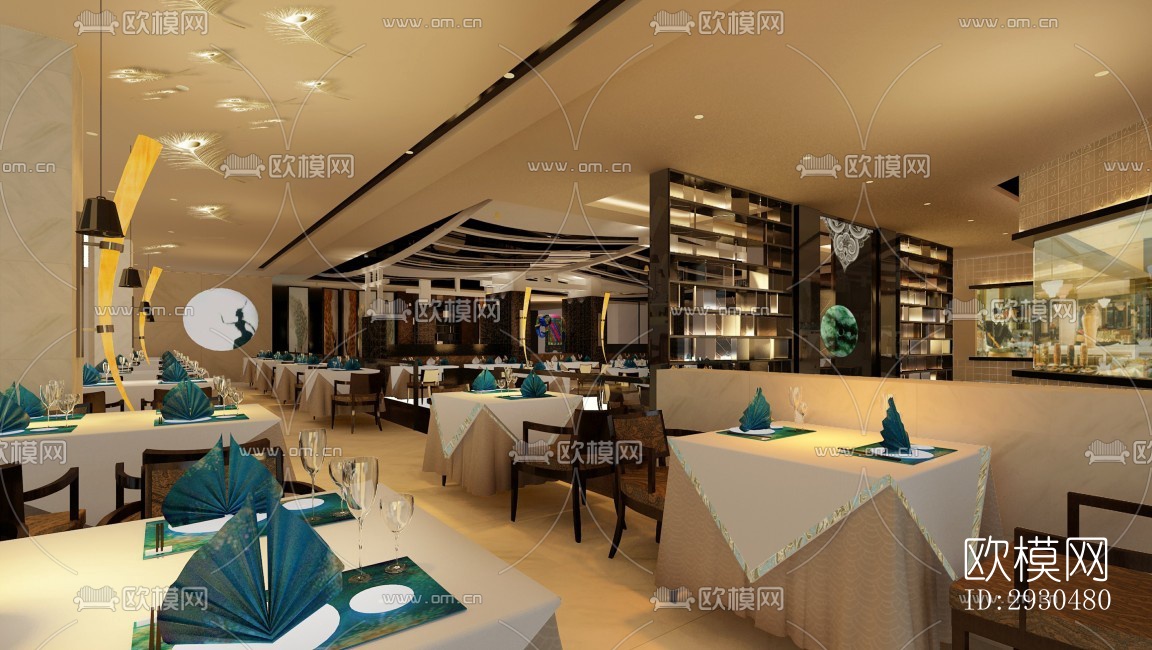 中式酒店民宿效果图下载（渲染图1）