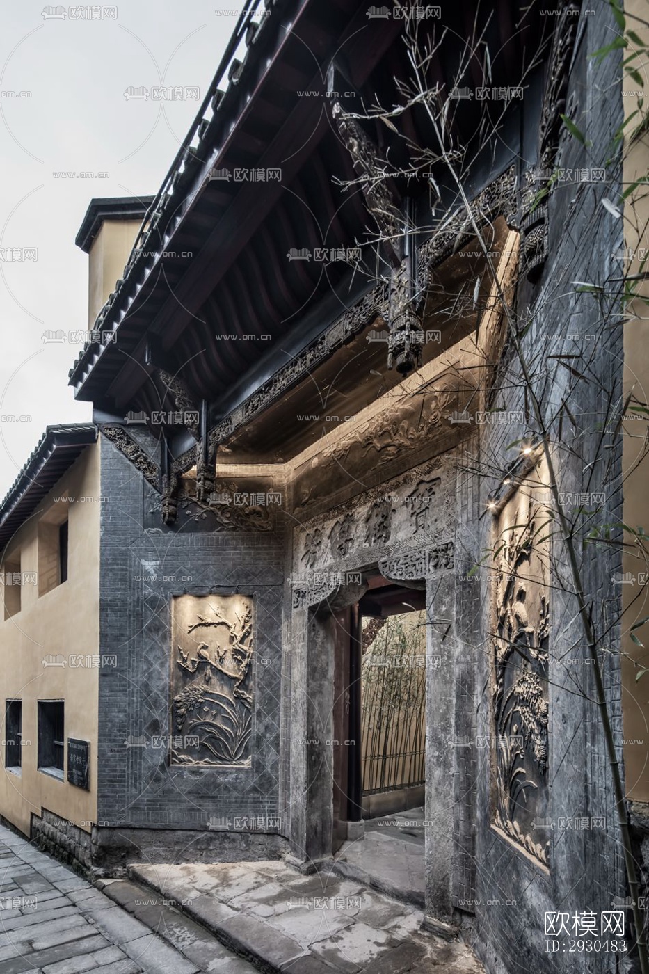 中式酒店民宿效果图下载（渲染图2）