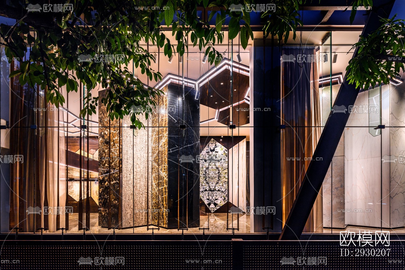 现代展览展厅效果图下载（渲染图1）