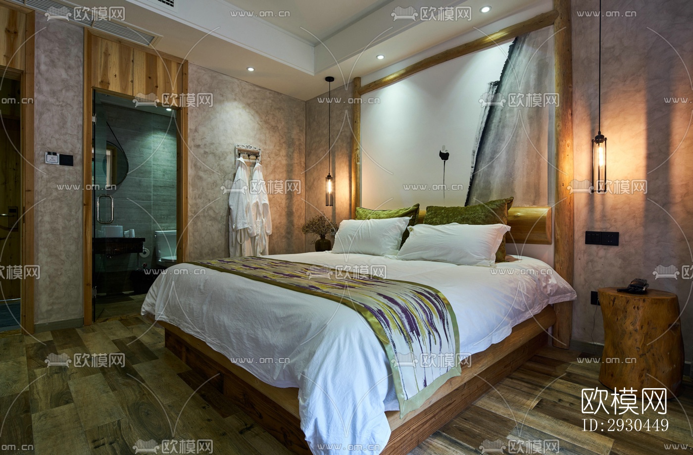 中式酒店民宿效果图下载（渲染图15）