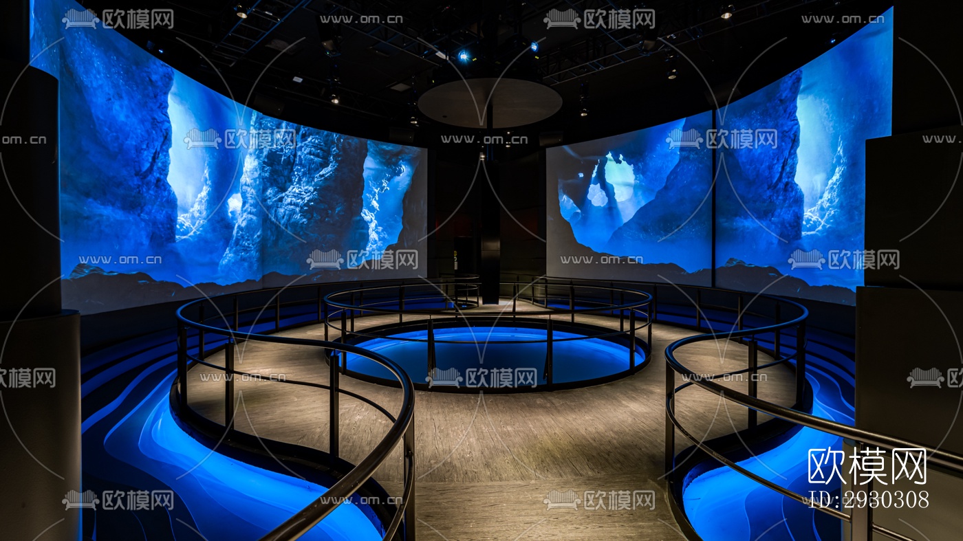 现代展览展厅效果图下载（渲染图1）