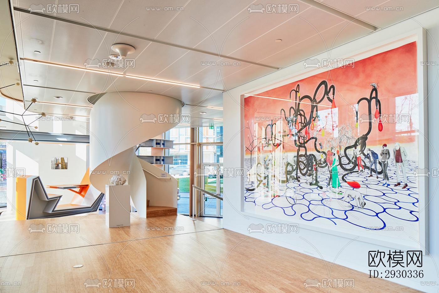 现代展览展厅效果图下载（渲染图1）