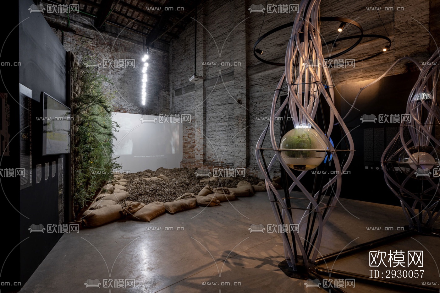 工业风展览展厅效果图下载（渲染图11）