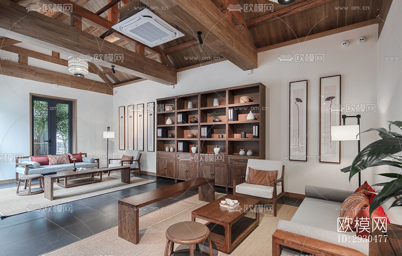 中式酒店民宿效果图下载（渲染图3）