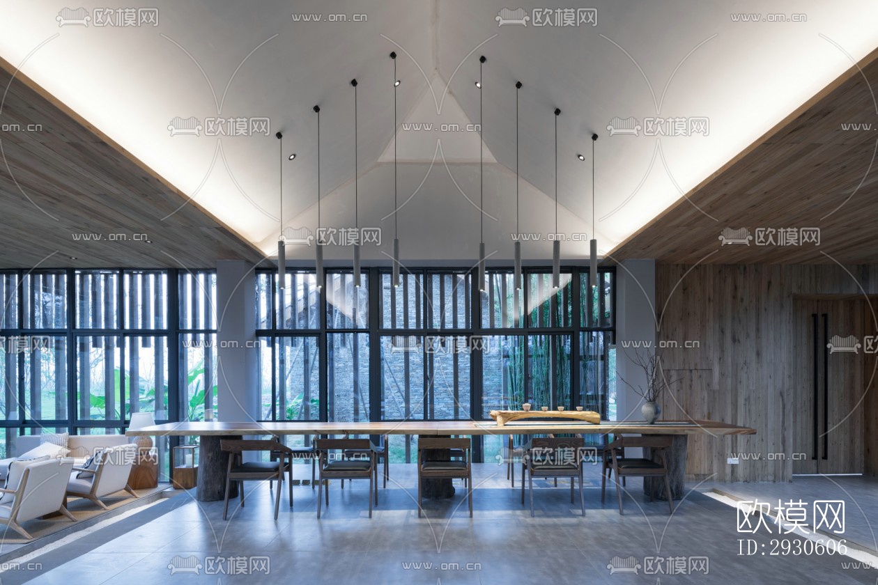 新中式酒店民宿效果图下载（渲染图12）