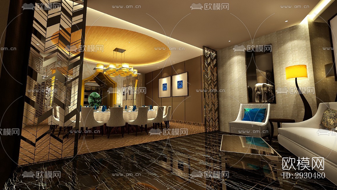 中式酒店民宿效果图下载（渲染图6）