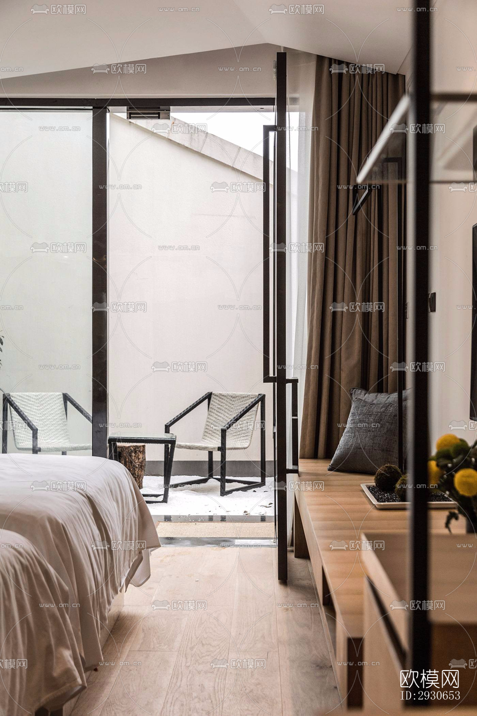 现代酒店民宿效果图下载（渲染图1）