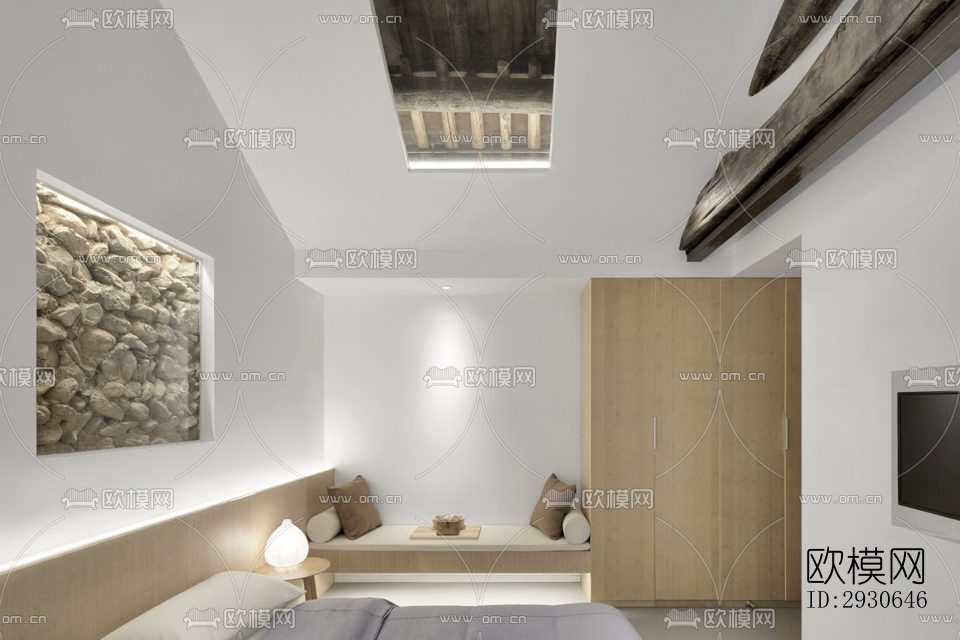 现代酒店民宿效果图下载（渲染图14）