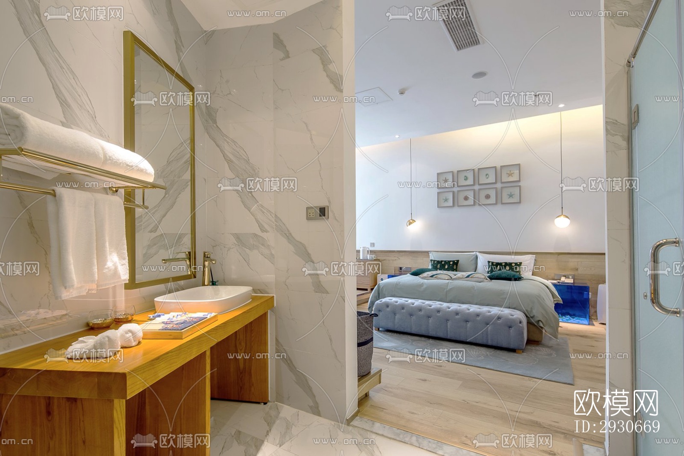 现代酒店民宿效果图下载（渲染图4）