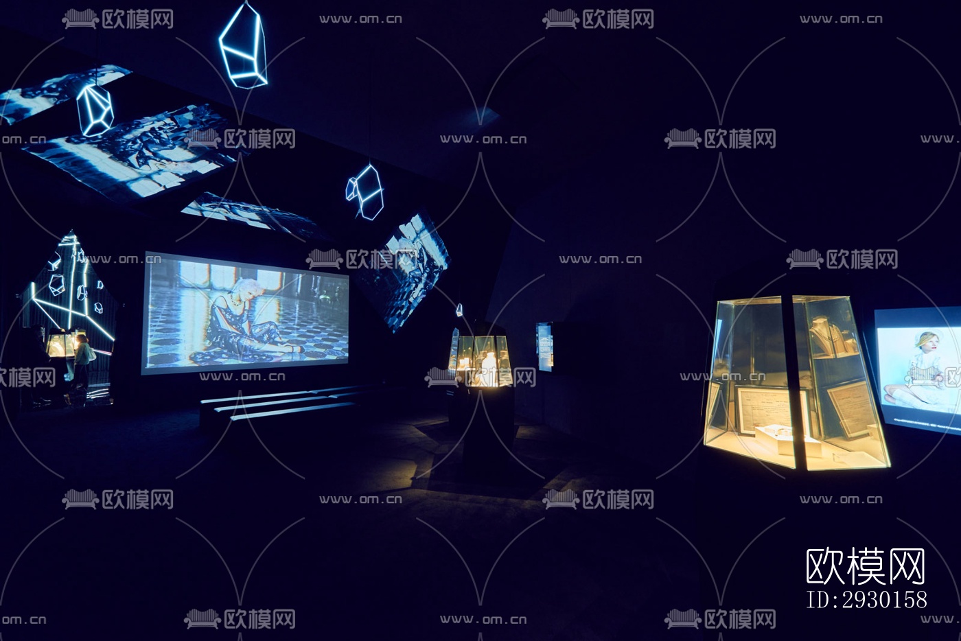 现代展览展厅效果图下载（渲染图7）