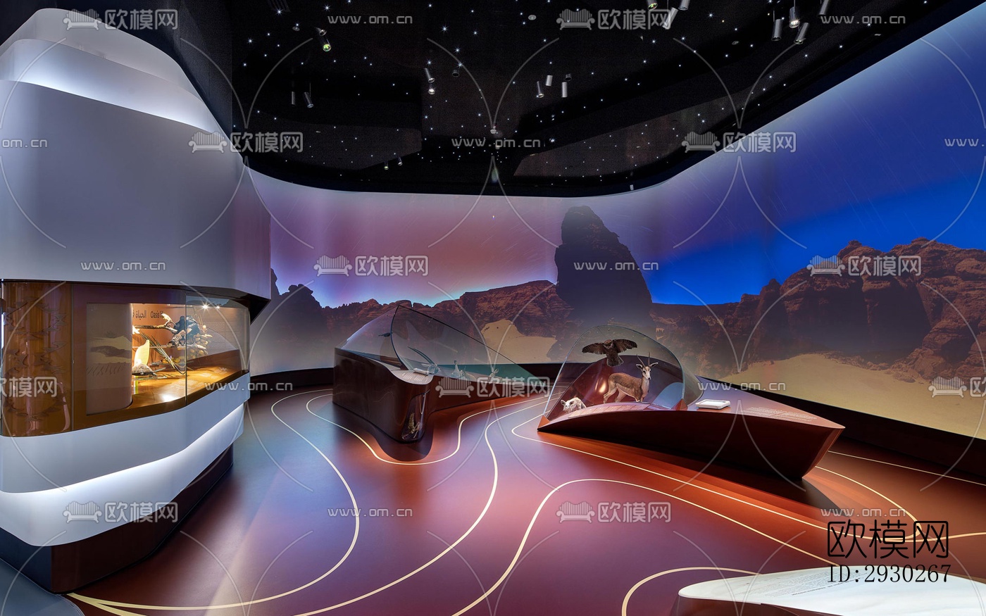 现代展览展厅效果图下载（渲染图3）