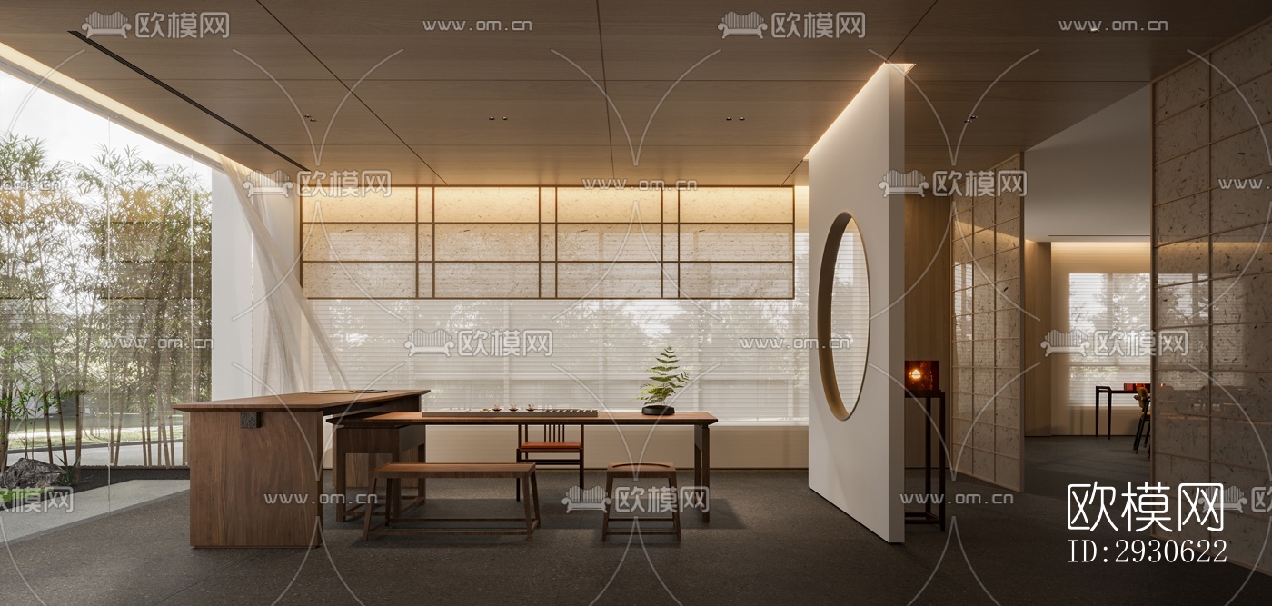 新中式酒店民宿效果图下载（渲染图3）