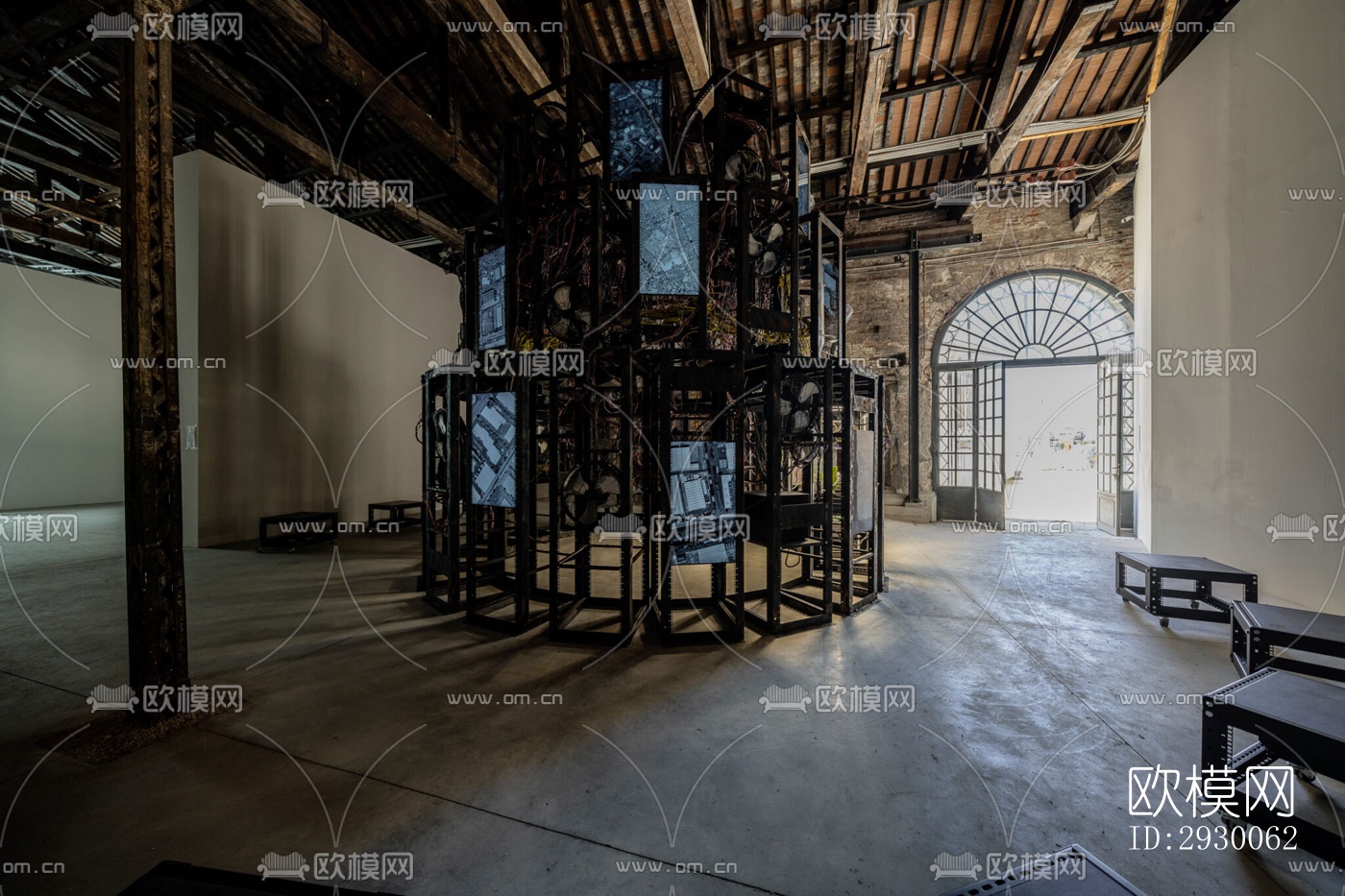 工业风展览展厅效果图下载（渲染图5）