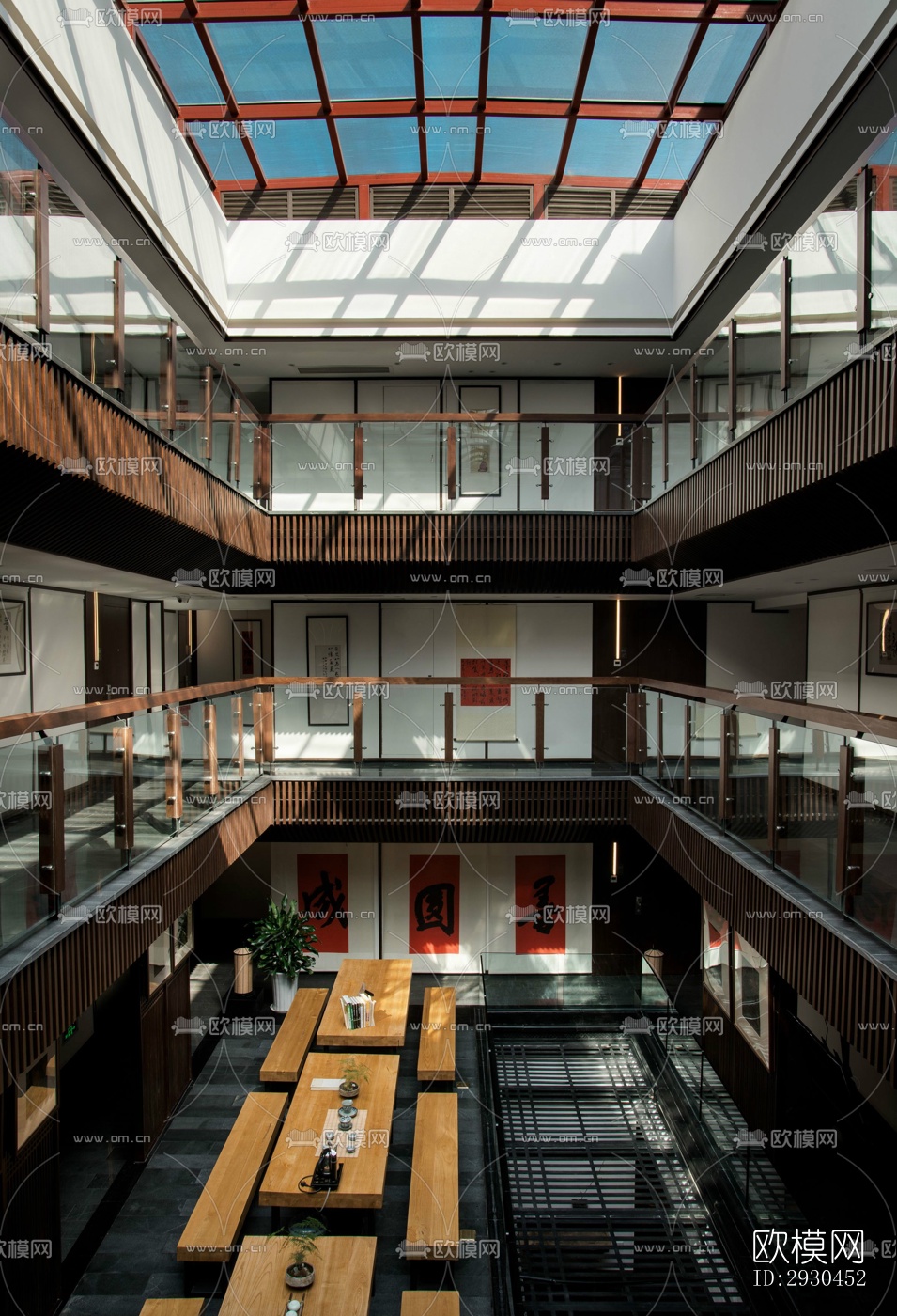 中式酒店民宿效果图下载（渲染图10）