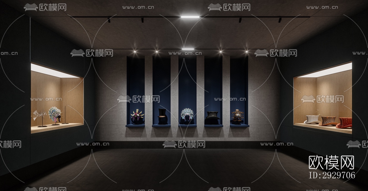 新中式美术博物馆效果图下载（渲染图6）